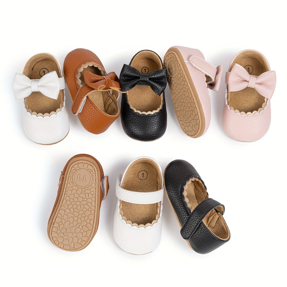 Infant Baby Girls Mary Jane Flats, Soft Sole Princess Dress Shoes Crib Shoes First Walker Shoes
