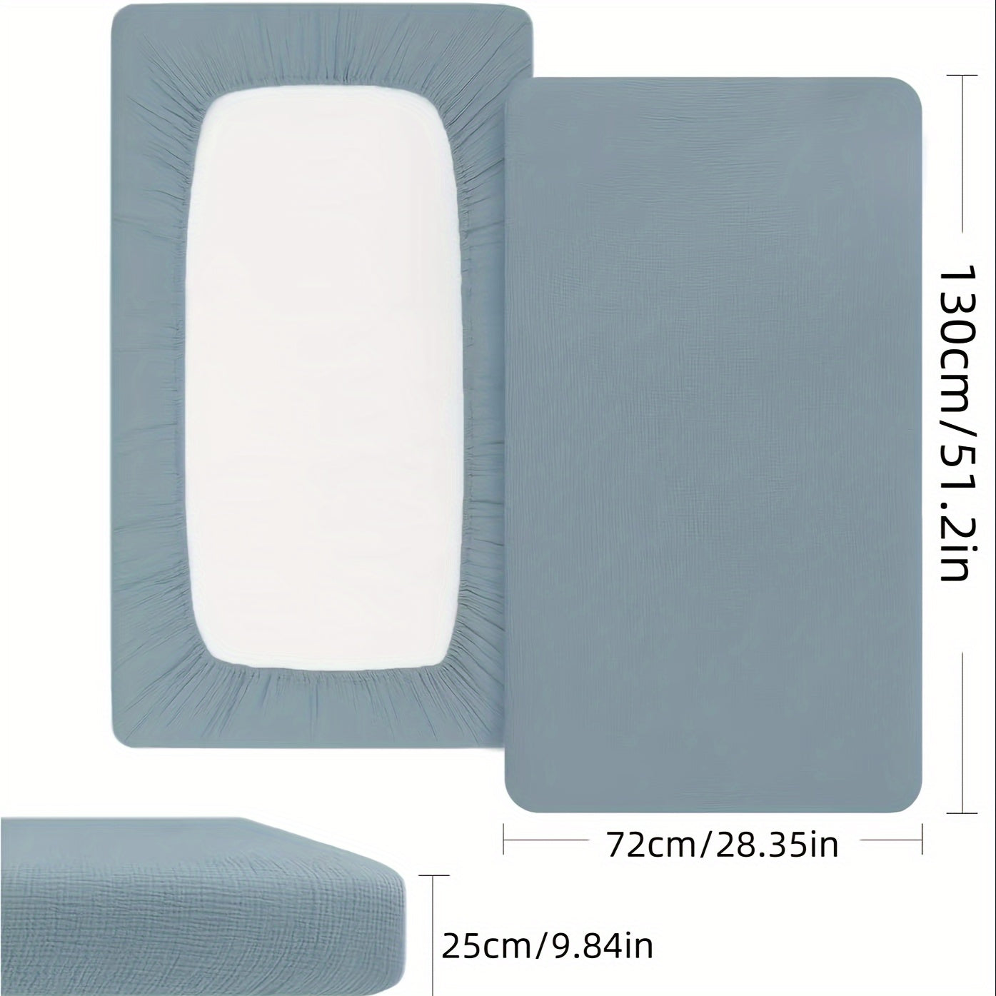 Soft and Breathable Cotton Bed Sheet Set - Vintage Style, Machine Washable, No Filling, Linen Inner Layer, 51.18inch x 28.35inch