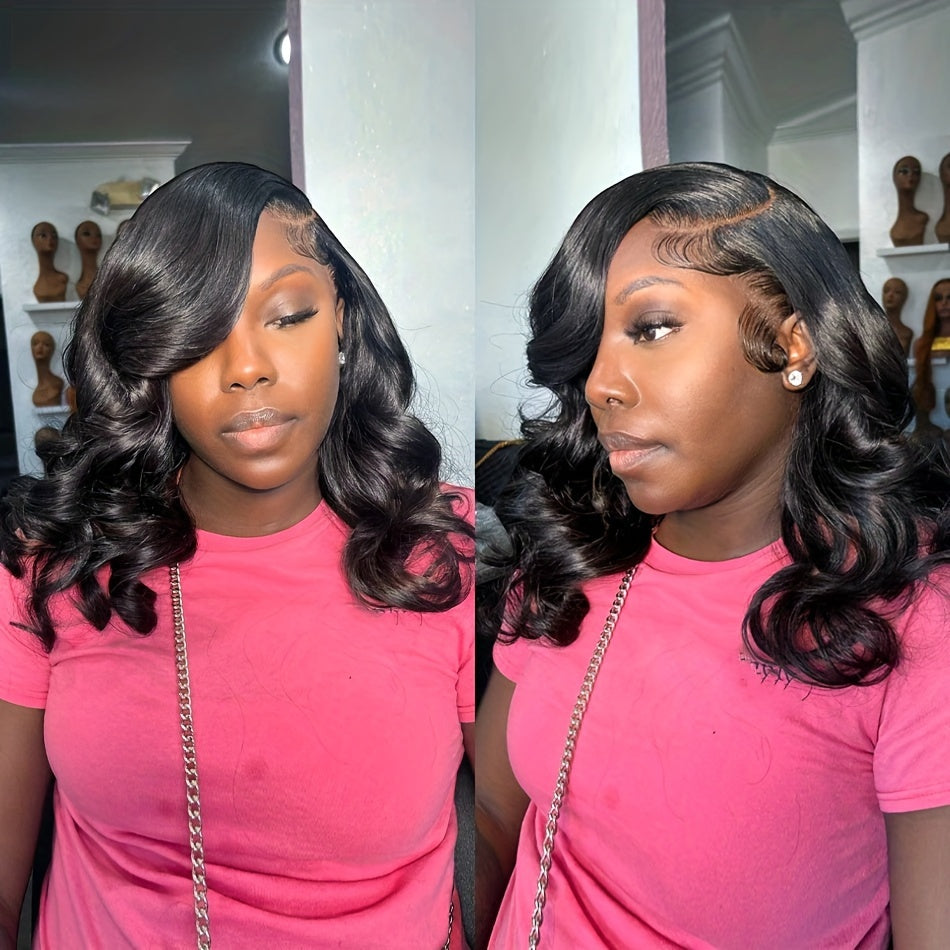 Body Wave Bob Wig 13x4 Transparent Lace Frontal Wig Brazilian Human Hair Wigs Remy Hair Body Wave Short Bob 13x4 Lace Front Wig 150%