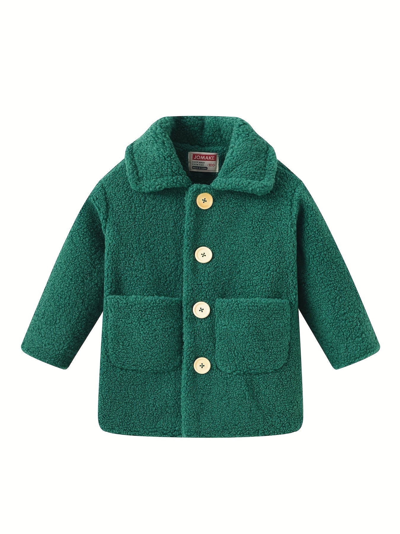 Girls' Cozy Fleece Jacket - Two-Tone Color Block with Plush Lining, Long Sleeves & Button Front, Casual Korean Style Winter Outerwear for Youngsters, Youngsters'S Winter Jacket | Buttonup Front Jacket | Plush Lining Jacket