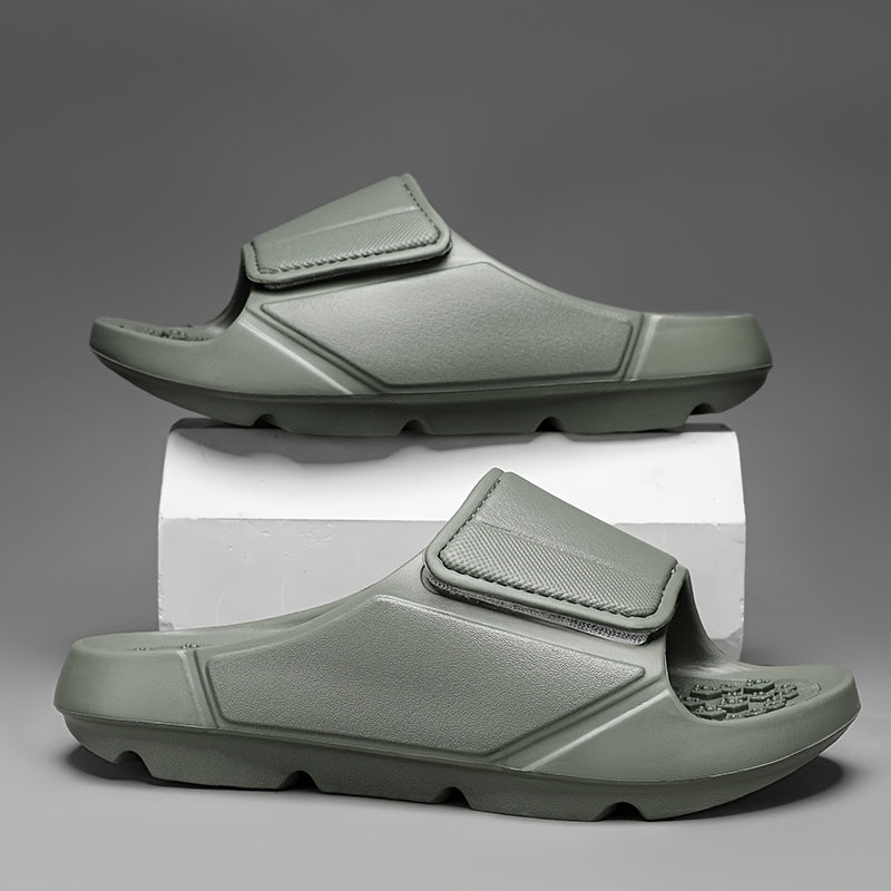 Men'S Breathable Massage Sandals - Comfortable EVA Summer Slides with Arch Support, Hook-and-Loop Closure, and Comfortable Heel for Outdoor, Beach, and Casual Wear, Strappy Sandal