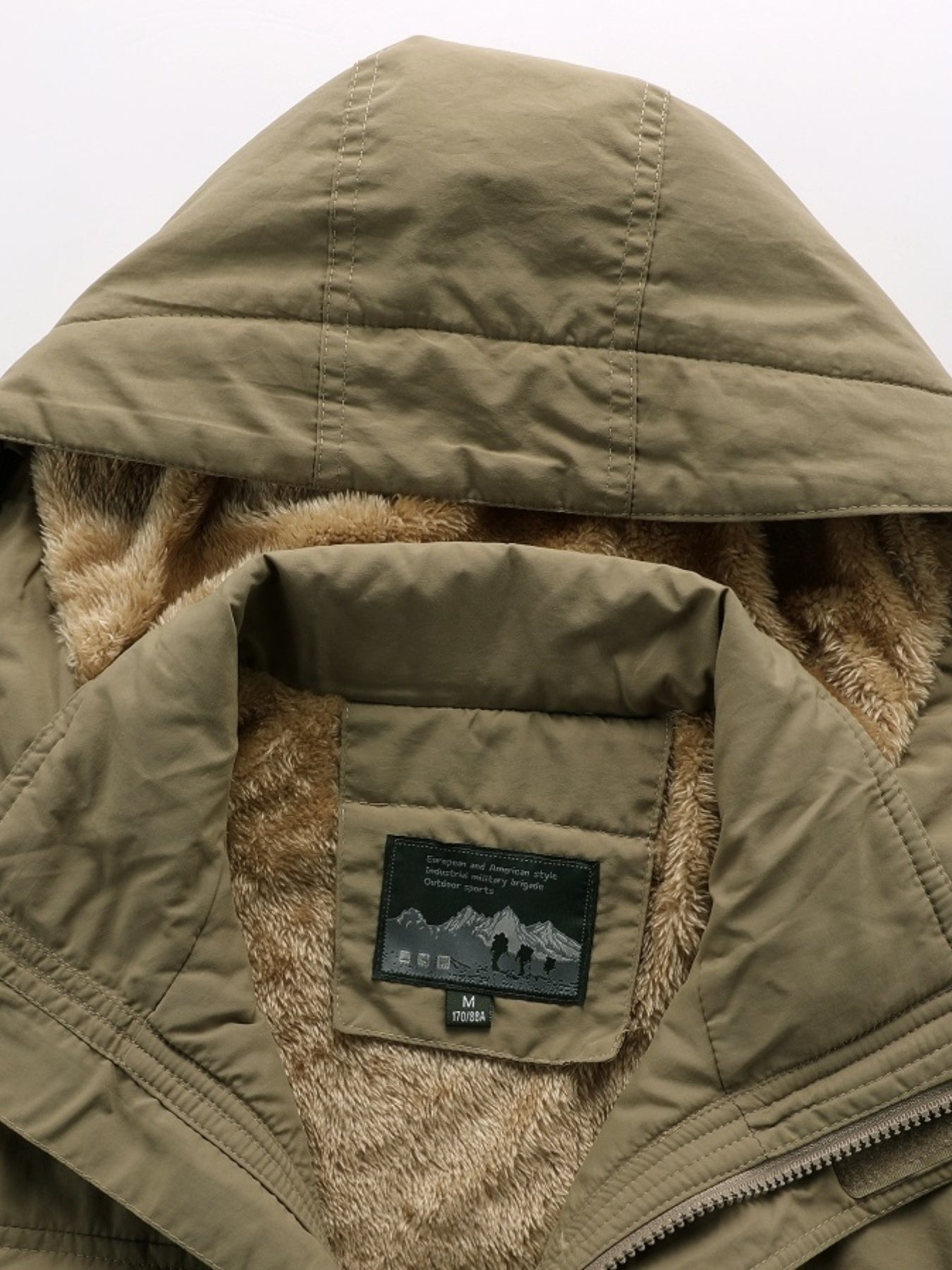 WarmthMax Cargo Jacket for Men - Fleece Lined, Removable Hood, Military Style, Water Resistant, Breathable, and Adjustable Fit for Outdoor Activities