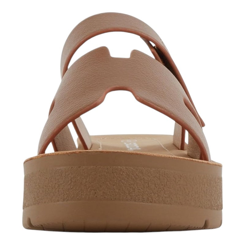 Women Open Round Toe Double Strap Slide On Sandal