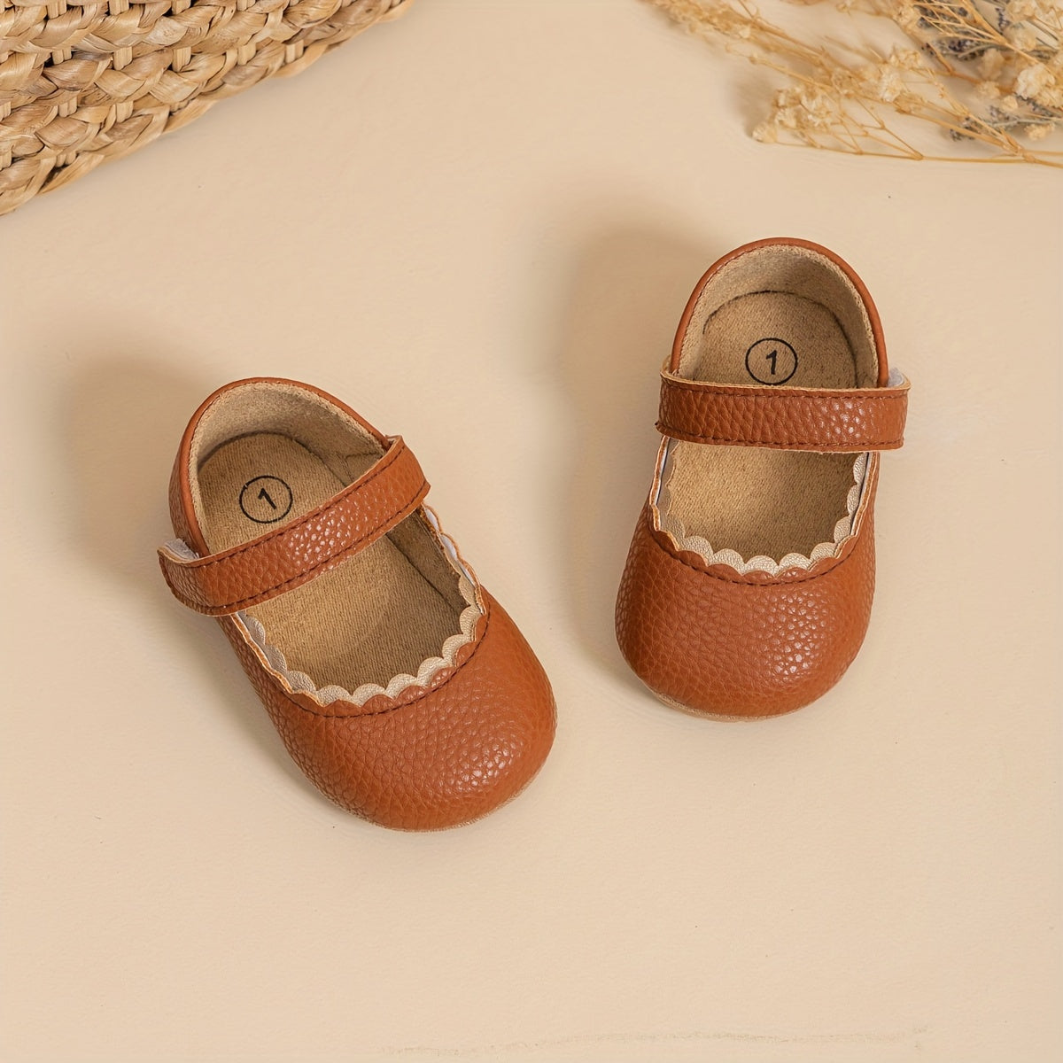 Infant Baby Girls Mary Jane Flats, Soft Sole Princess Dress Shoes Crib Shoes First Walker Shoes