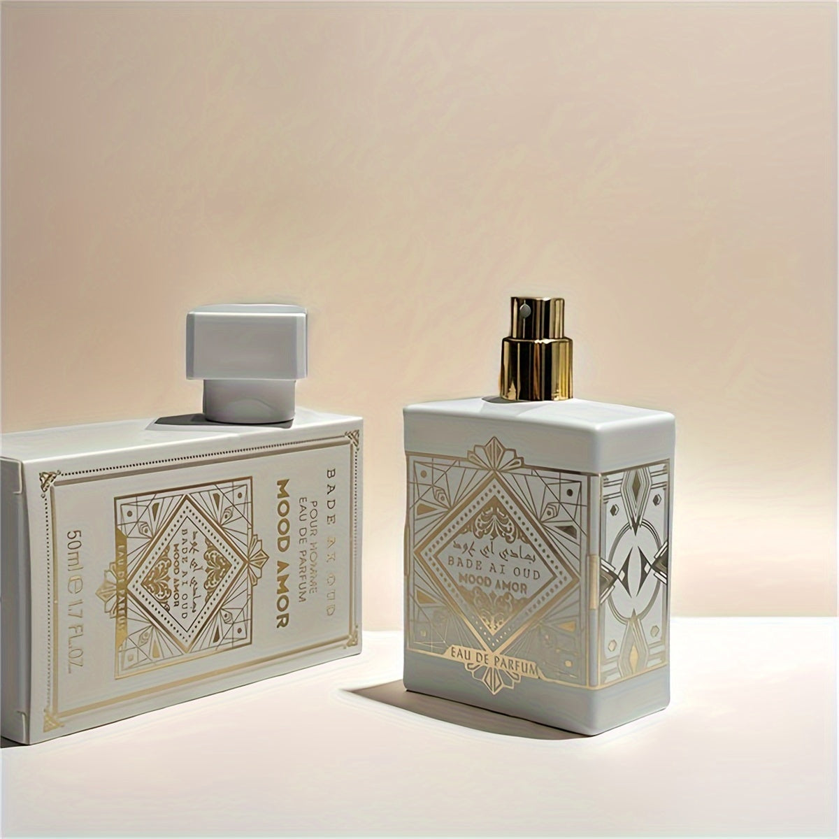 BADE A OUD MOOD AMOR Eau De Parfum - Woodsy And Floral Fragrance for Men And Women - 5-15% Alcohol Content - 1.69oz