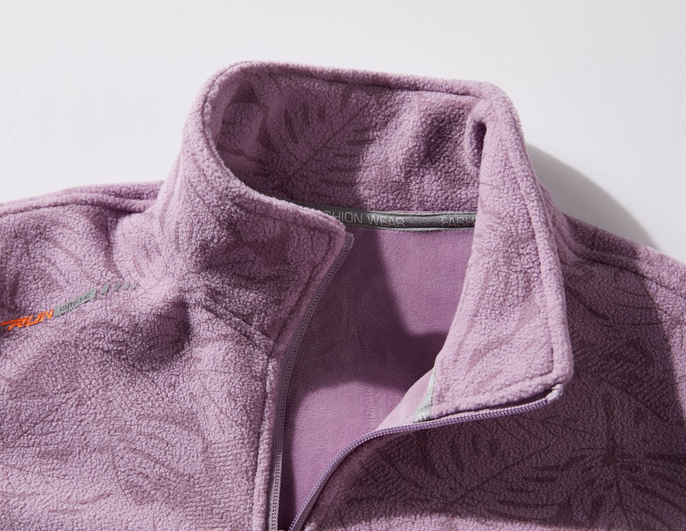 Ultra-Durable Windproof Plant Print Fleece Jacket - Perfect for Adventure Seekers with Stylish Nature-Inspired Design