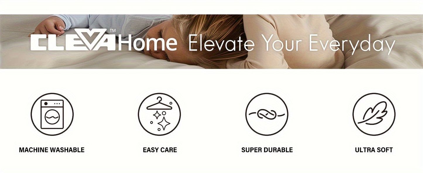 ClevaHome 6pcs Sheet Set Deep Pocket- Ultra Soft Machine Washable Luxury Bed Sheet Set - Shrinkage & Fade Resistant Embroidered Bedding Sheet, Christmas Bedding Supplies Replacement (4PCS for TWIN Size Sheet)