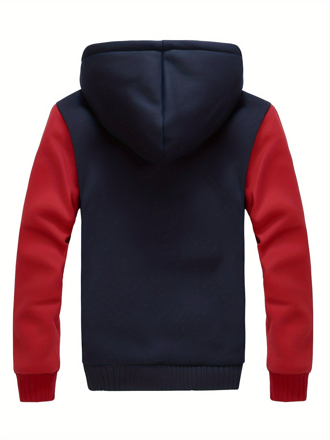 Men'S Winter Thick And Padded Warm Zip Up Hooded Jacket