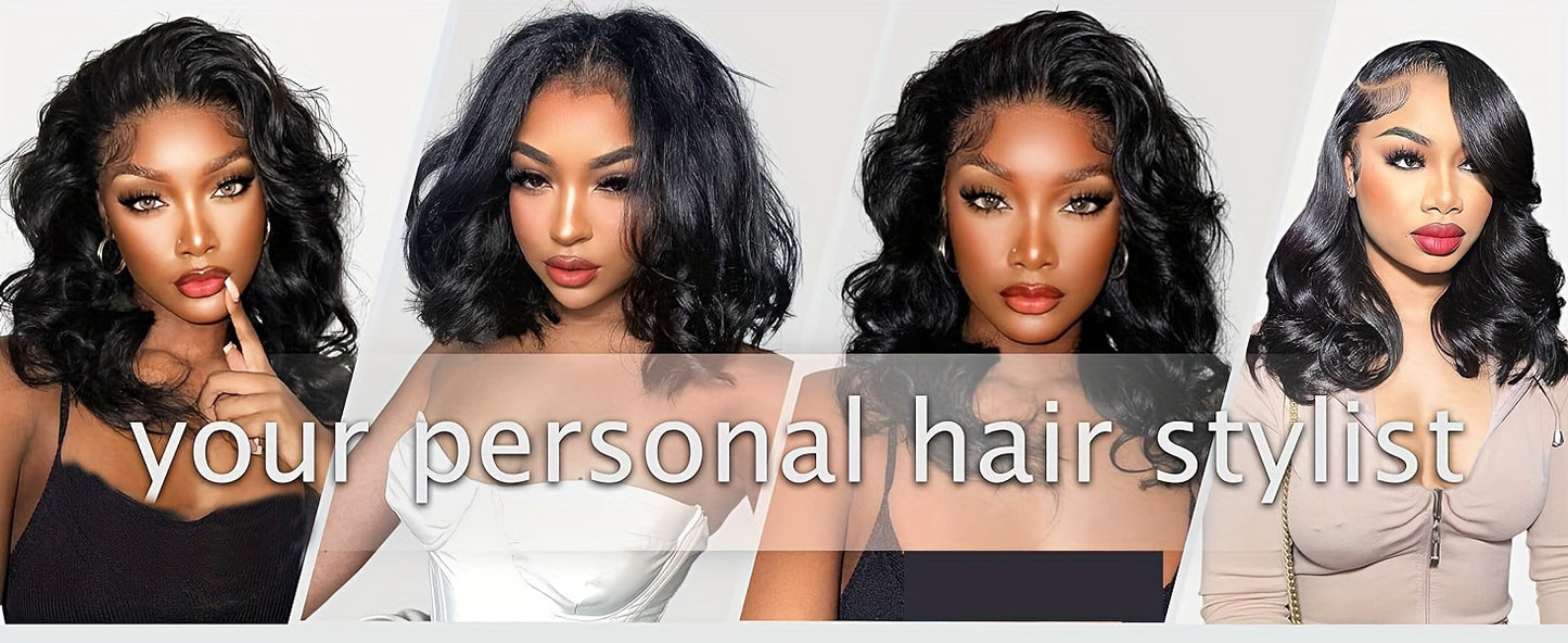 13x4 Brazilian Human Hair Wigs - Smooth Body Wave, Glueless & HD Lace Front - Pre-Cut, Pre-Plucked, 180% Density - Perfect for Beginners, Effortless Luxury Style