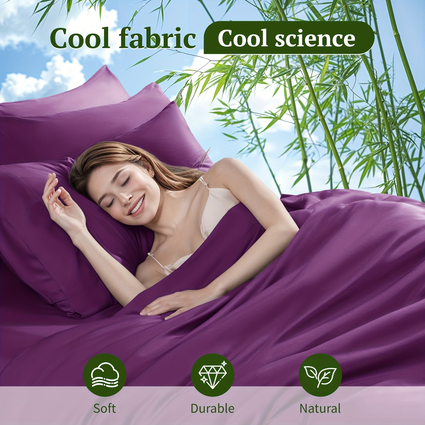 6pcs Cooling Bamboo Bed Sheet Set, Deep Pocket 16" Bed Sheet, Luxury Soft Hotel Sheet Set