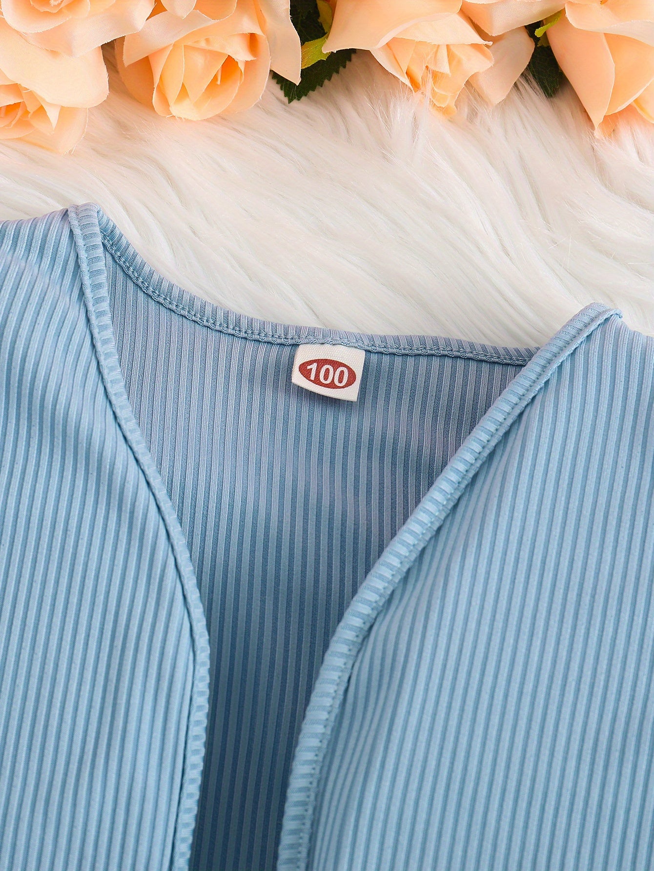 Girls 2pcs Long Sleeve Dress & Ribbed Cardigan Coat Set Floral Print Elegant Jacket Top Casual Kids Clothes Spring Fall