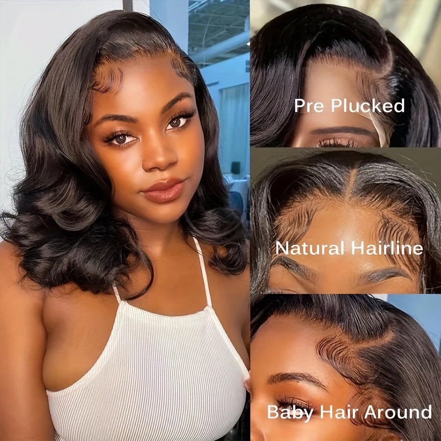 Body Wave Bob Wig 13x4 Transparent Lace Frontal Wig Brazilian Human Hair Wigs Remy Hair Body Wave Short Bob 13x4 Lace Front Wig 150%