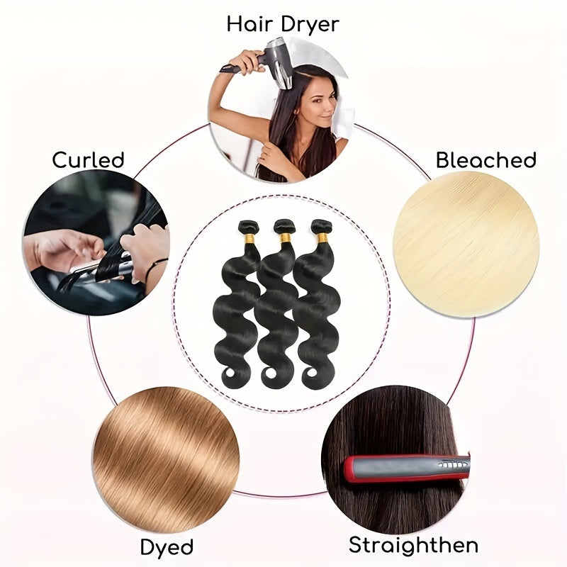 3PCS Body Wave Human Hair Bundles 10A Vietnamese Virgin Human Hair Body Wave Bundles Natural Color 100% Unprocessed Human Hair Weave Extensions