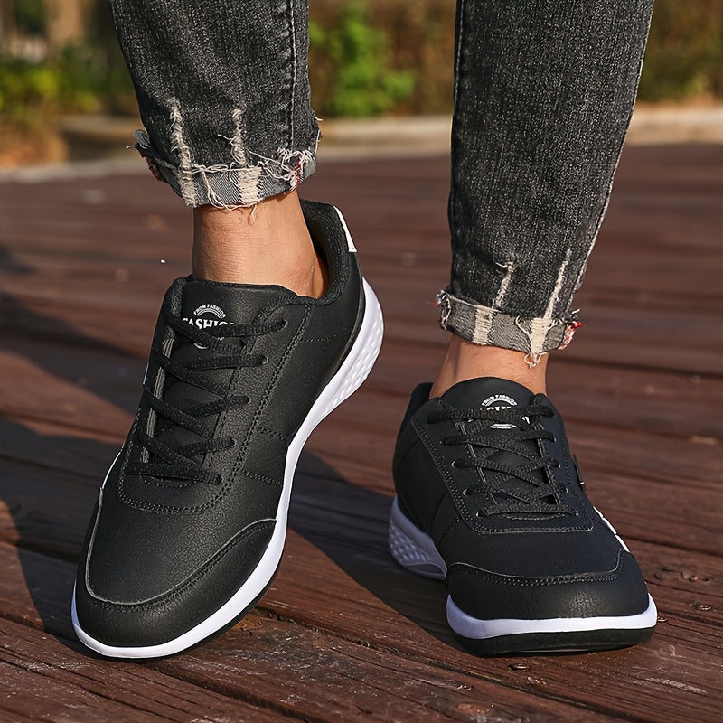 [Lightweight Running Shoes] VanWeir Men's Lightweight Running Shoes | Navy Blue & White, Stability Lace-Up Sneakers with MD/TPR Sole, Breathable Fabric Lining for Outdoor Sports, Hiking & Casual Wear