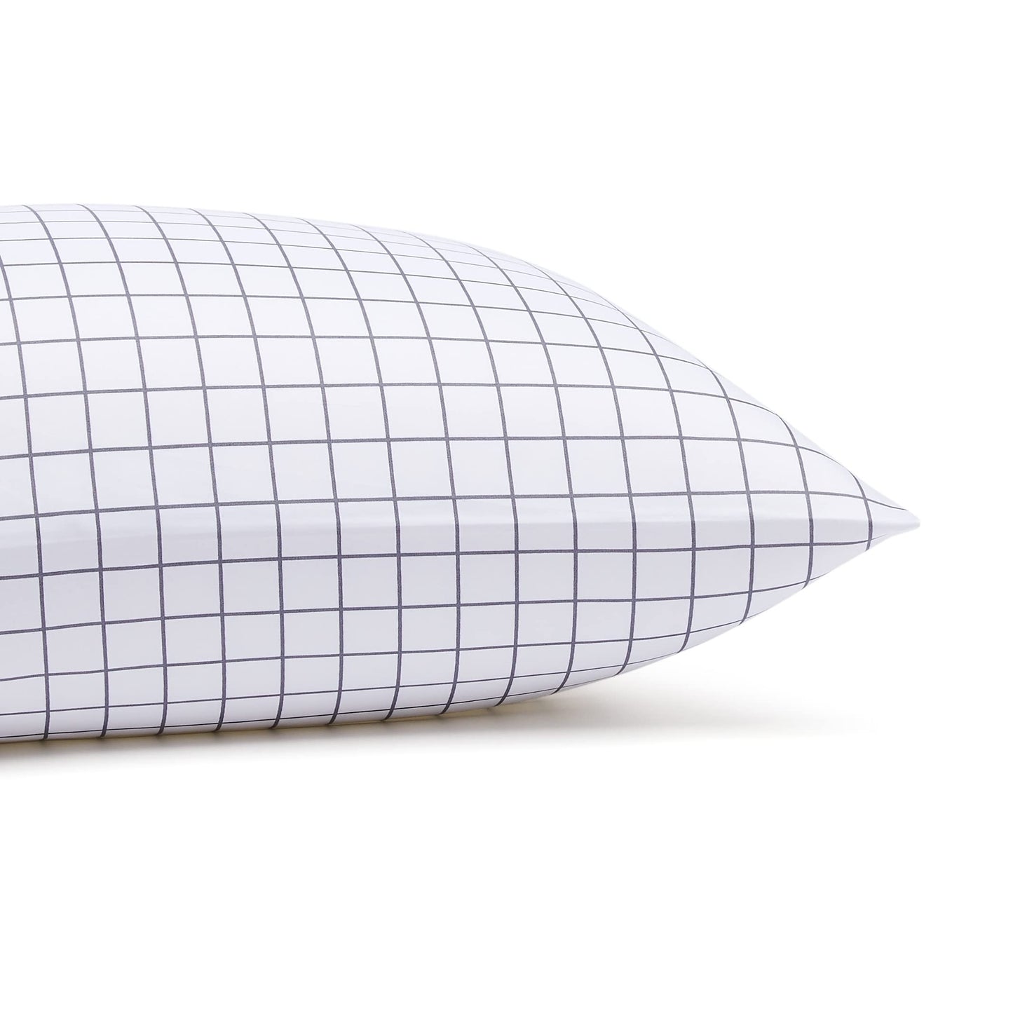 4-Piece Lightweight Super Soft Easy Care Microfiber Bed Sheet Set with14” Deep Pockets - Double / Full, Blue Gray Windowpane