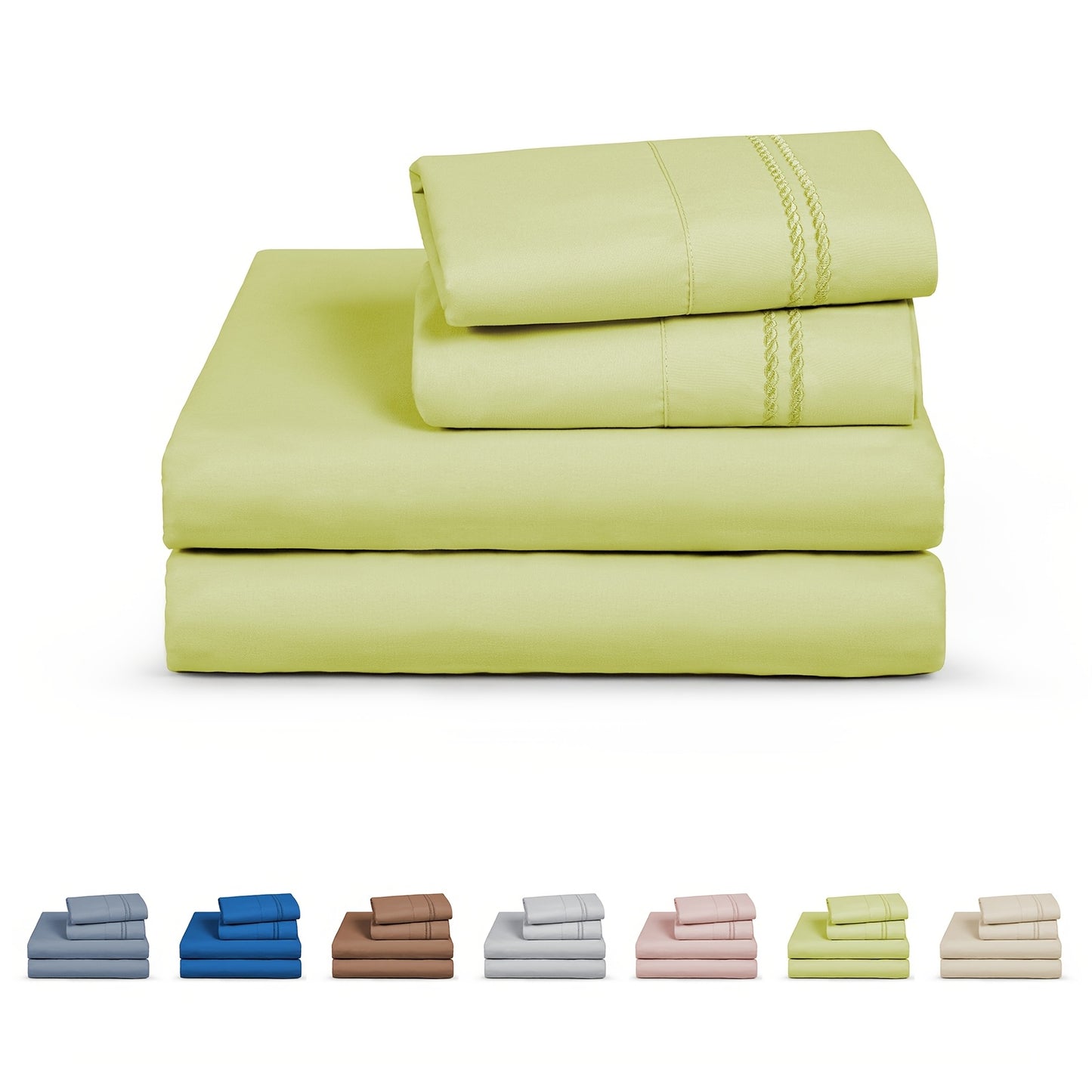 ClevaHome 6pcs Sheet Set Deep Pocket- Ultra Soft Machine Washable Luxury Bed Sheet Set - Shrinkage & Fade Resistant Embroidered Bedding Sheet, Christmas Bedding Supplies Replacement (4PCS for TWIN Size Sheet)