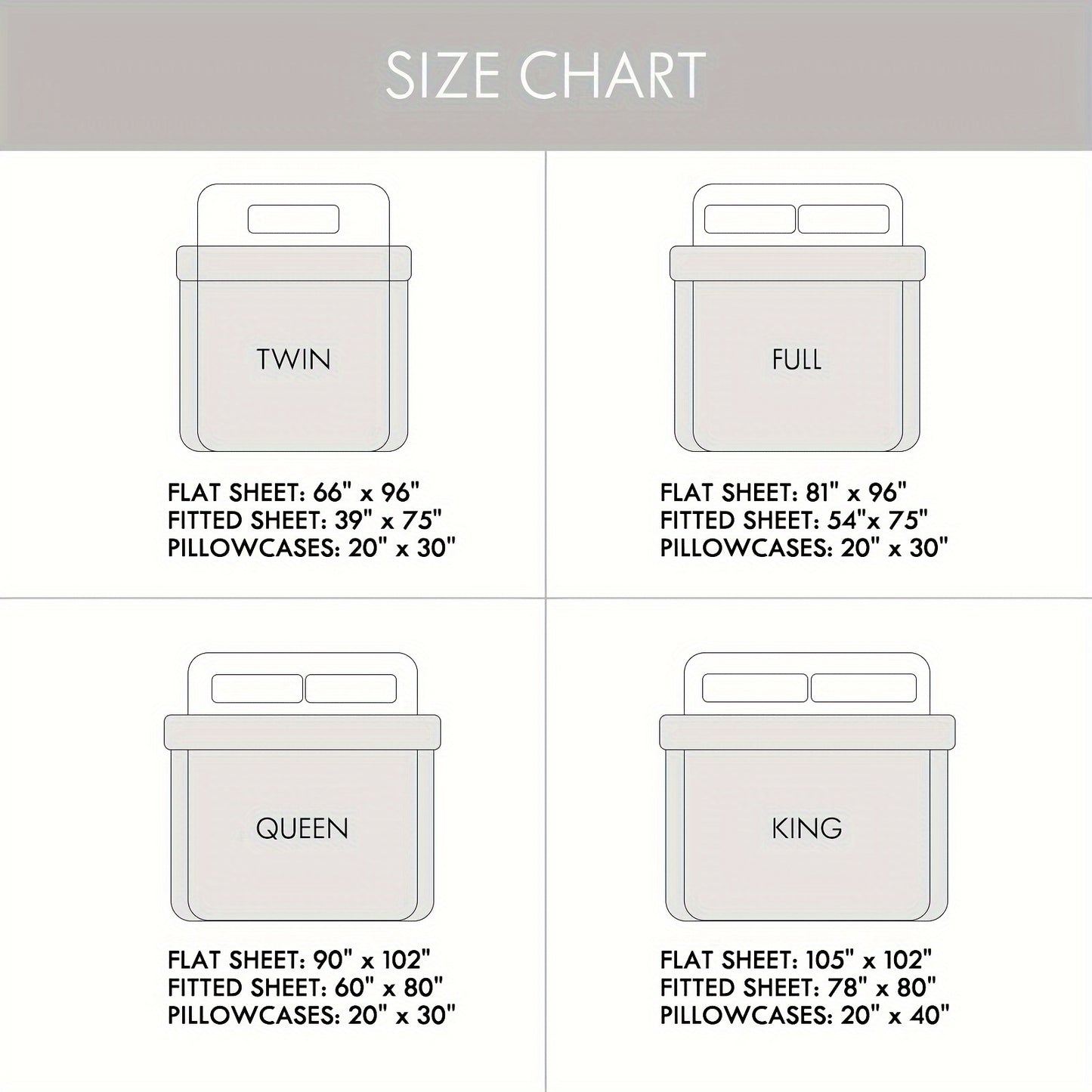 ClevaHome 6pcs Sheet Set Deep Pocket- Ultra Soft Machine Washable Luxury Bed Sheet Set - Shrinkage & Fade Resistant Embroidered Bedding Sheet, Christmas Bedding Supplies Replacement (4PCS for TWIN Size Sheet)