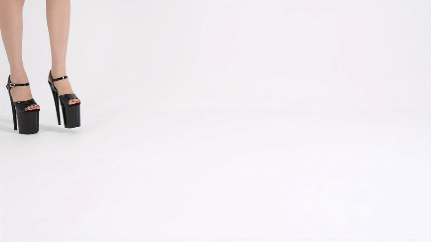 HEELSXO Women'S 8 In Platform Sandal Heels Ankle-Strap Sexy, 8 In Pole Dance High Heel Platform, 20 Cm Exotic Platform Pole Dancer Heels Shoes Stiletto