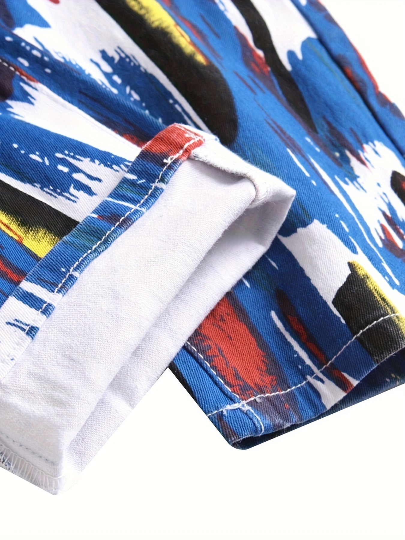 Mens Printed Jeans - Premium Jeans for Men Slim Fit - Skinny Stretch Denim Printed Pants for Men