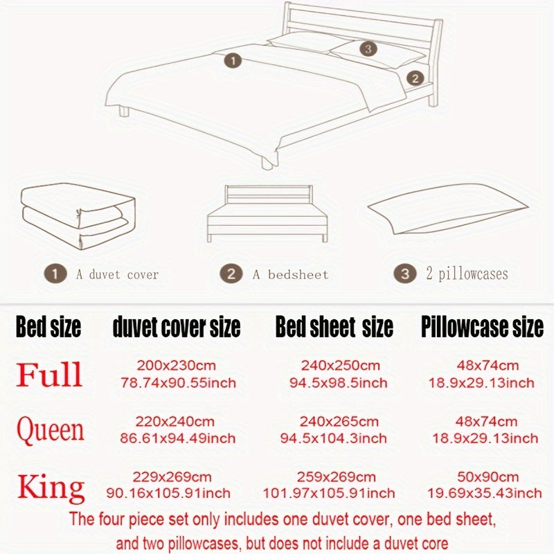 Luxurious European-style Brushed Four-piece Set Of Bedding For Autumn And Winter, With A Palace-style Duvet Cover, Bed Sheet, And Pillowcases.