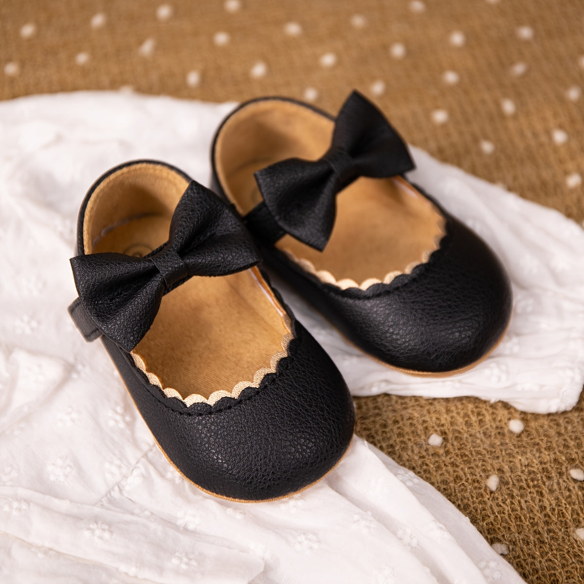 Infant Baby Girls Mary Jane Flats, Soft Sole Princess Dress Shoes Crib Shoes First Walker Shoes