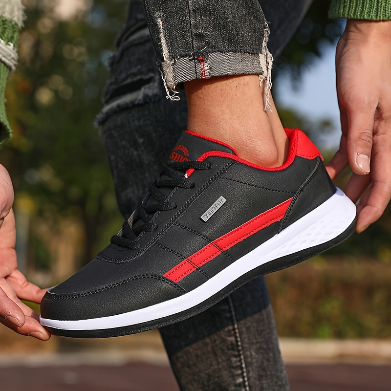 [Lightweight Running Shoes] VanWeir Men's Lightweight Running Shoes | Navy Blue & White, Stability Lace-Up Sneakers with MD/TPR Sole, Breathable Fabric Lining for Outdoor Sports, Hiking & Casual Wear