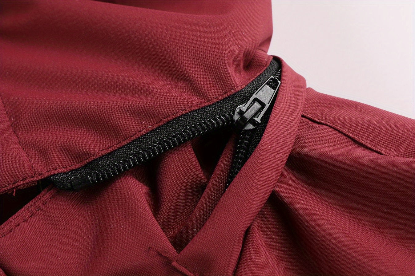Mens Waterproof Zipper Pocket Hoodie Jacket - Stylish Drawstring Hood, Stretchy Comfort, Water-Repellent for Spring & Fall Outdoors