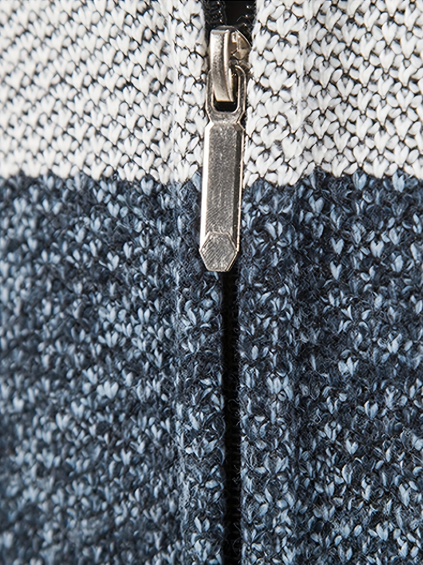 Warm Zip Up Hooded Fleece Jacket Sweater, Men's Casual Slightly Stretch Color Block Cardigan For Fall Winter