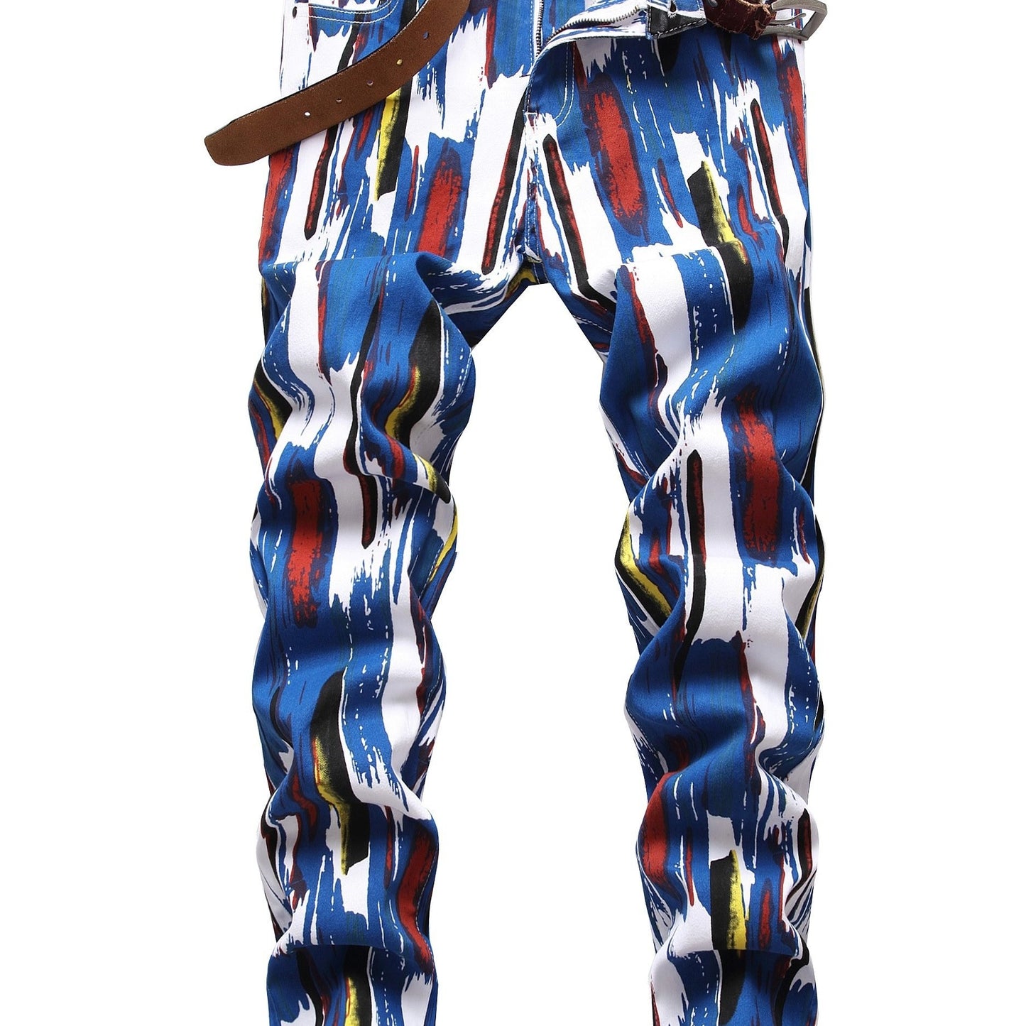 Mens Printed Jeans - Premium Jeans for Men Slim Fit - Skinny Stretch Denim Printed Pants for Men