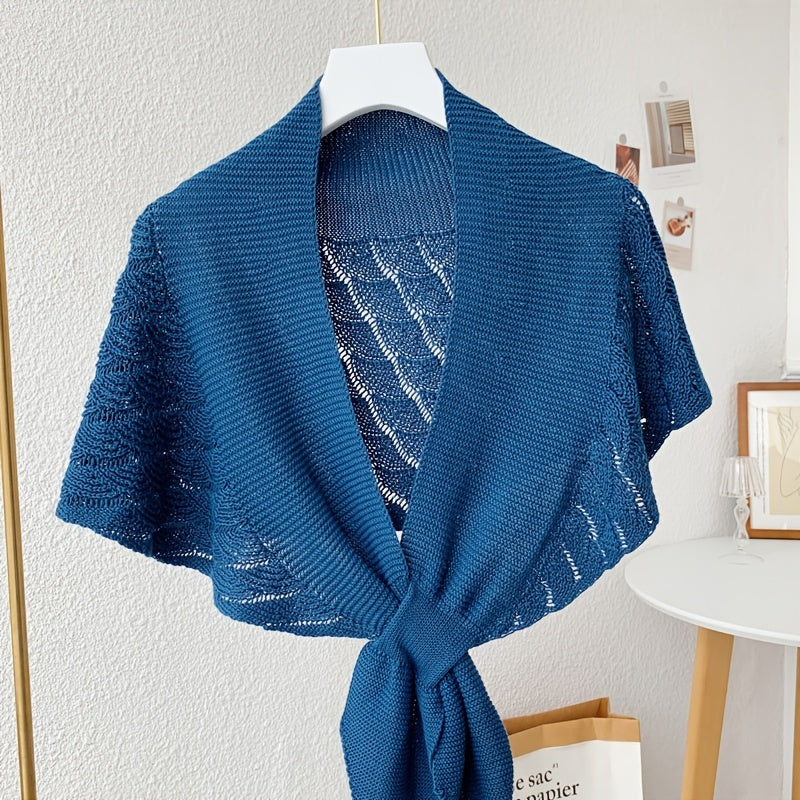 [Stylish Shawl] Lightweight, Breathable Polyester Women's Stylish Openwork Yarn Shawl | Versatile, Machine Washable, Perfect for Layering or Standalone Outfits, Weekend Casual Wrap