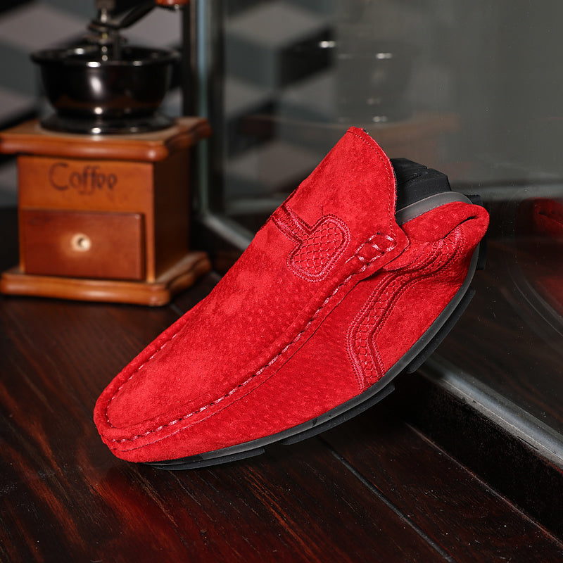 Men's Casual Loafers, Upper, PU Lining, Rubber Sole, Fabric Insole, Round Toe Slip-On Shoes for All Seasons, Dressy Shoes