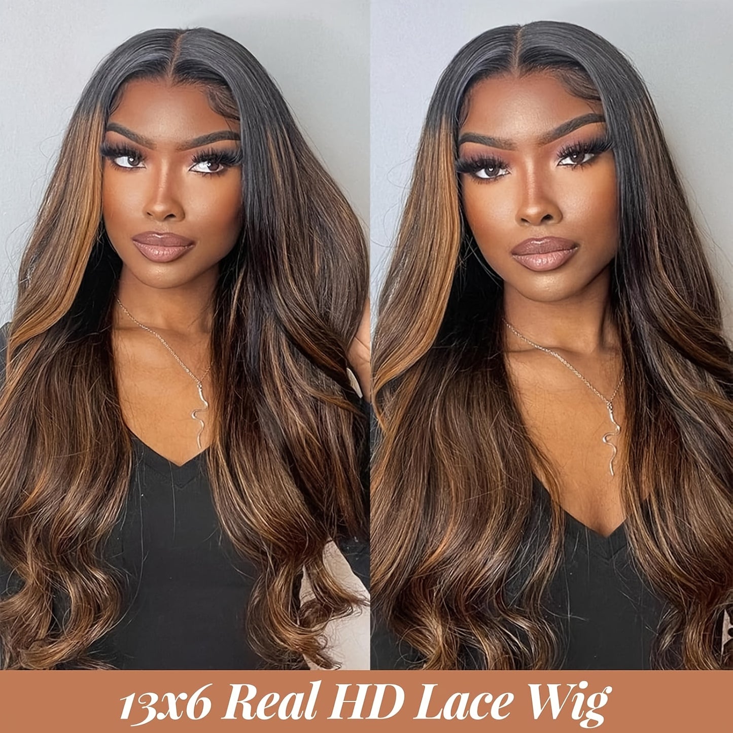 BTOMAR 13x6 HD Lace Front Wig - Density Real Human Hair Wavy Curl, Pre-Rooted Gradient Color Change, Natural Look for Women, Vacation & Party Elegance, Daily & Work Use, Anti-Tangle Hairpiece, Hair Wigs, Stylish Hair Accessor