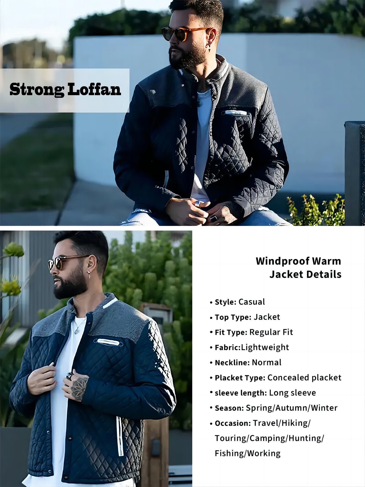 Warm & Lightweight Men's Quilted Winter Jacket - Casual Stand Collar Coat for Everyday Wear