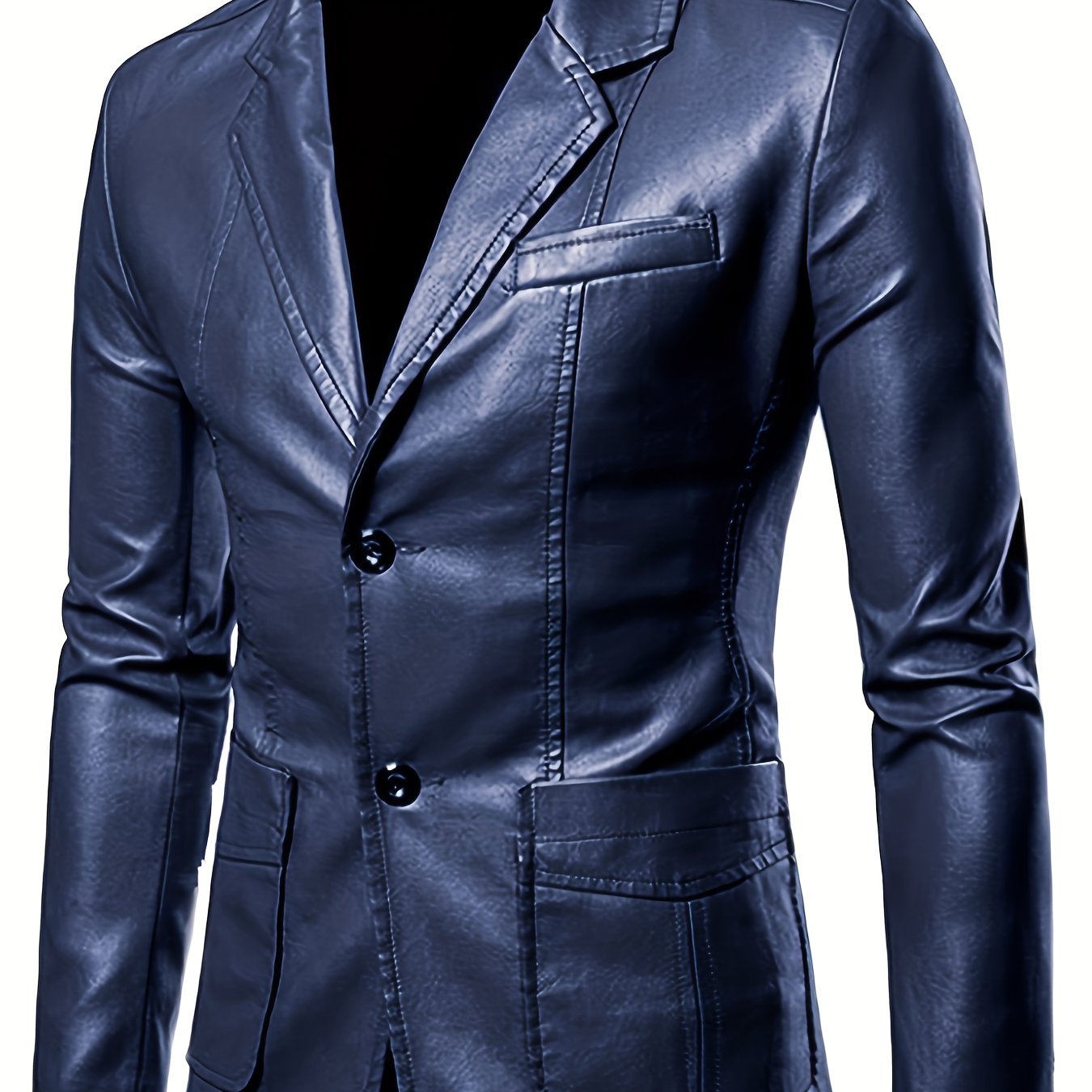 Men's PU Leather Jacket Casual Suit For Autumn And Winter, Old Money Style