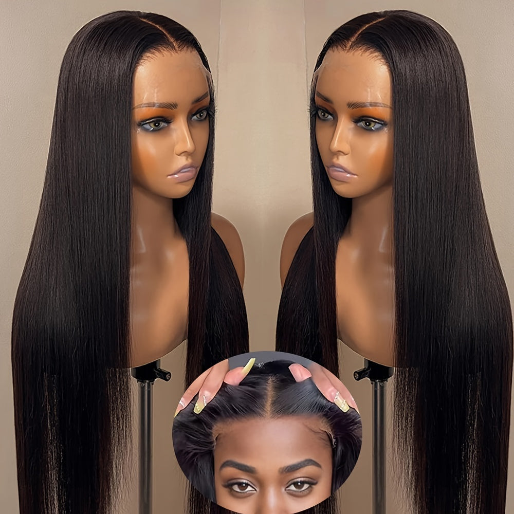 200% Density 13*4 Glueless Wigs Human Hair 13x4 Straight Lace Front Wig Human Hair Pre Plucked With Baby Hair Straight Brazilian Human Hair Wigs For Women Black Straight Wig