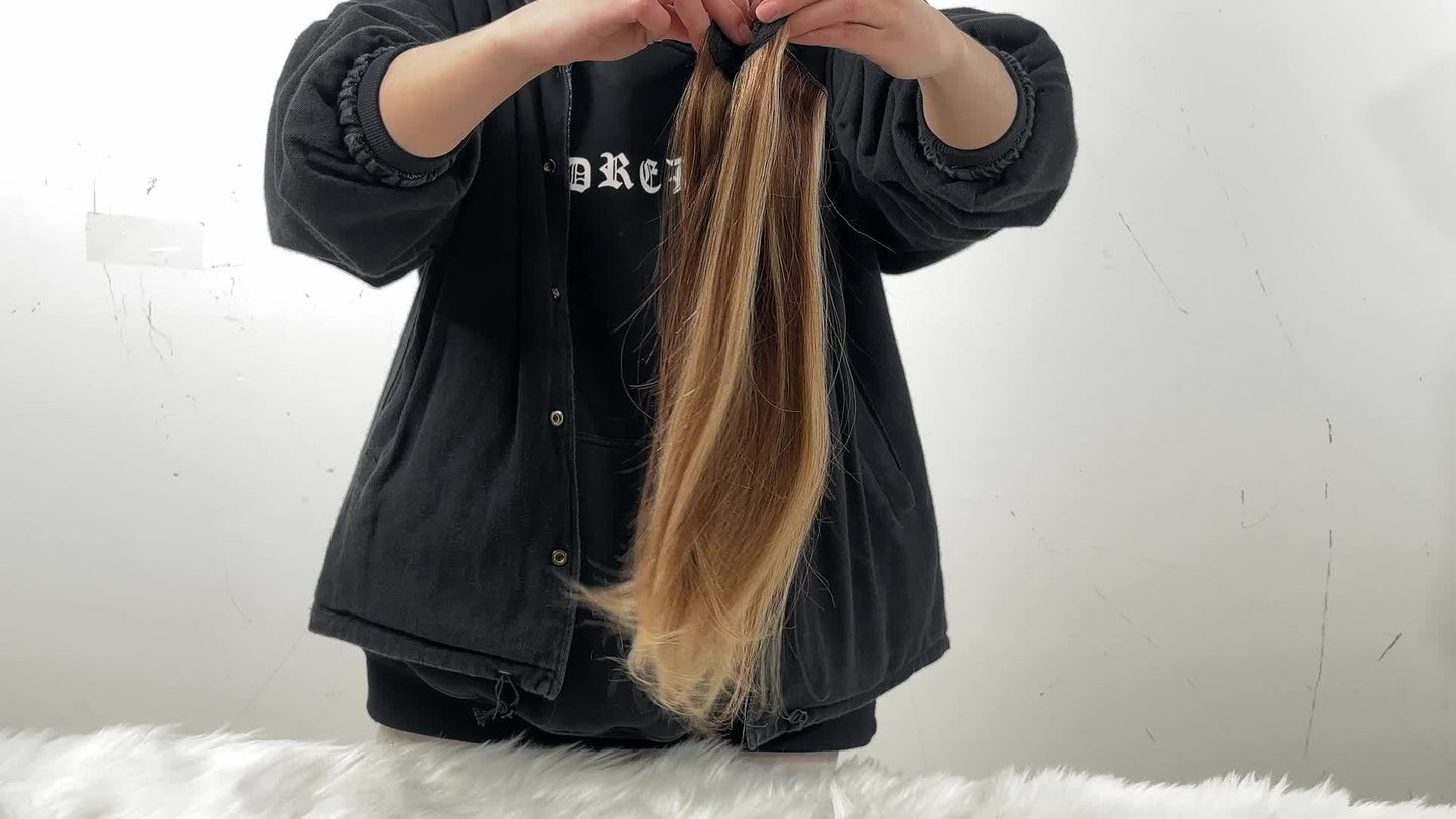 100% Human Hair V-Shap Clip In 100% Remy Human Hair Extensions One Piece 5 Clips Half Full Head 12in-22in Any Colors Hair Clips Hair Accessories