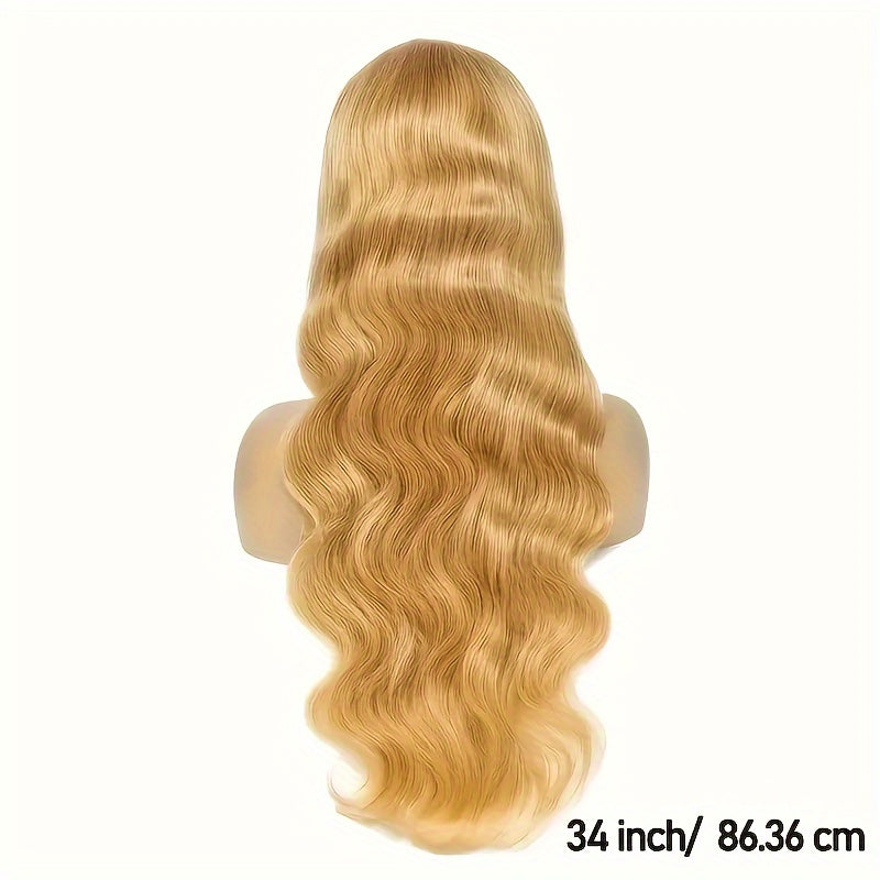 Honey Blonde Human Hair Wig 27# Honey Blonde Wig Highlight Ombre Blonde 13x6 HD Lace Front Wigs Human Hair 13*6 Honey Blonde Lace Front Wig Colored Body Wave Pre Plucked Baby Hair Glueless For Women Daily & Party