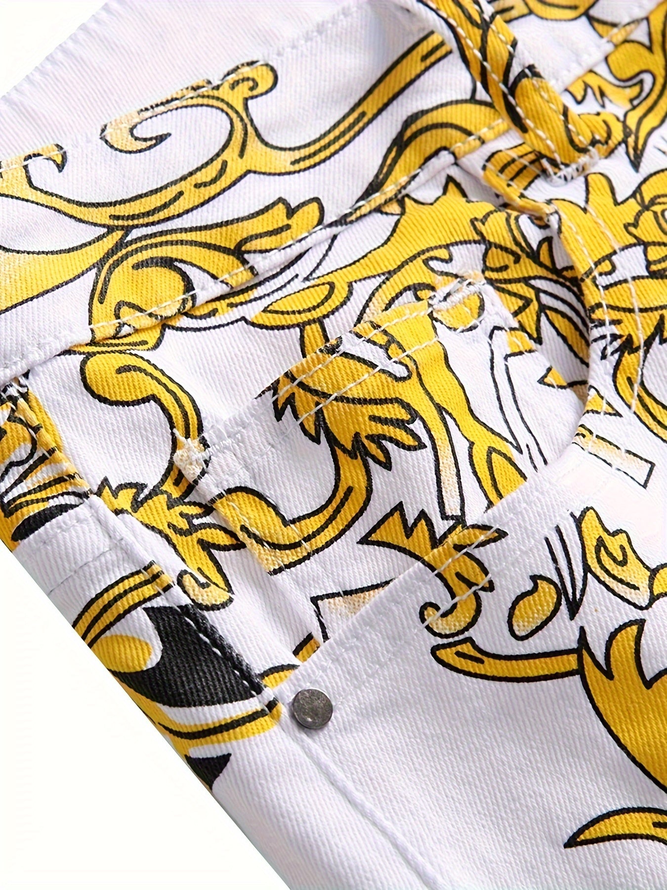 Mens Printed Jeans - Premium Jeans for Men Slim Fit - Skinny Stretch Denim Printed Pants for Men