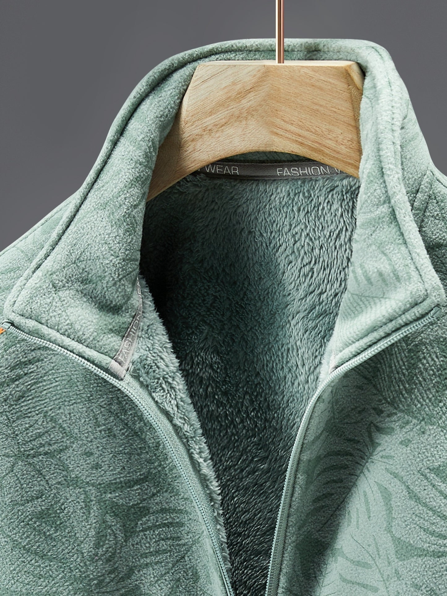 Ultra-Durable Windproof Plant Print Fleece Jacket - Perfect for Adventure Seekers with Stylish Nature-Inspired Design