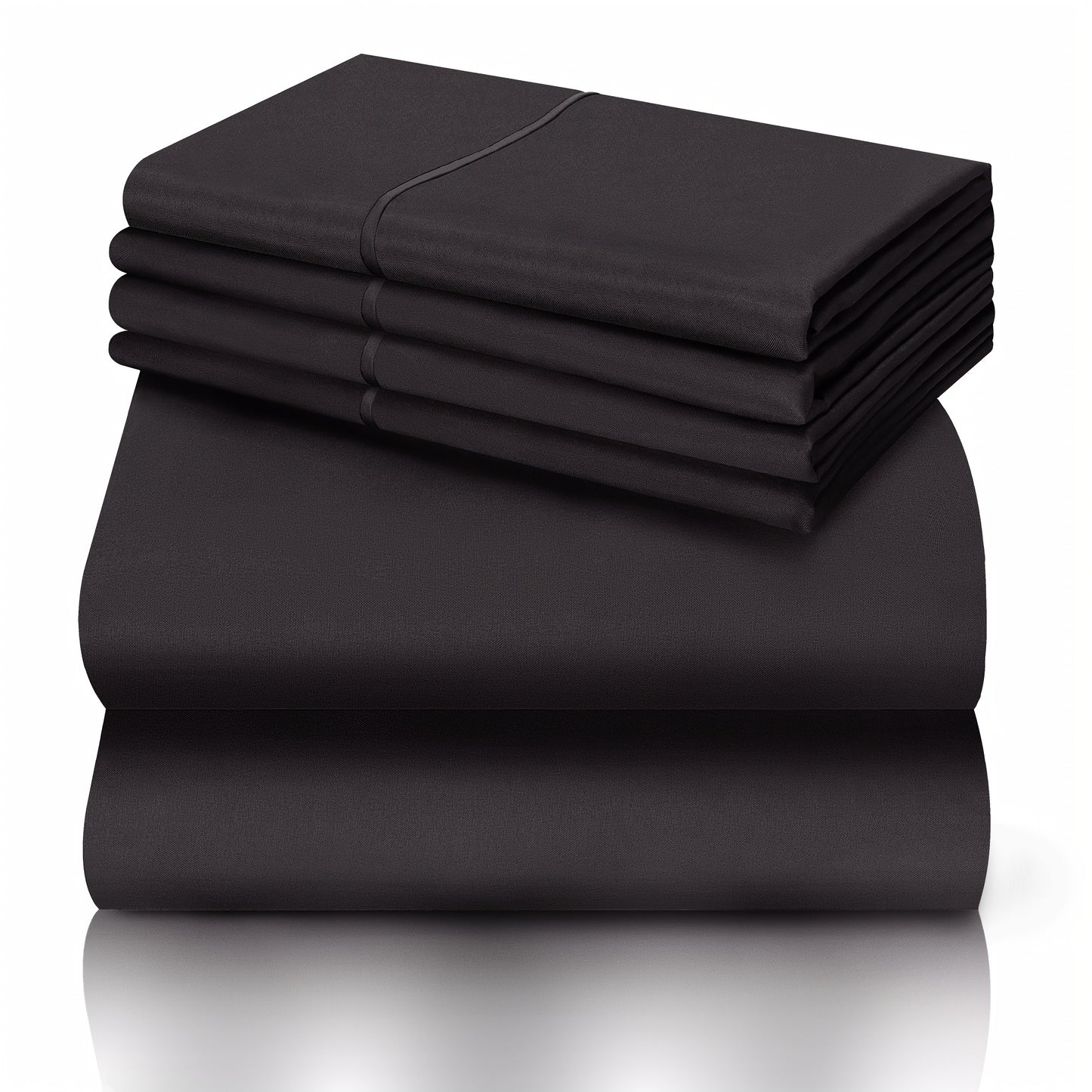 6pcs Luxury Cooling Bed Sheet Set, Soft Comfort Set, Queen Size Bedding Set, Breathable, Wrinkle Resistant,, Soft, with 18 Inch Deep Pockets, Bedroom, Guest Room, Hotel Bedding Set (1* Flat Sheet + 1* Fitted Sheet + 4* Pillow