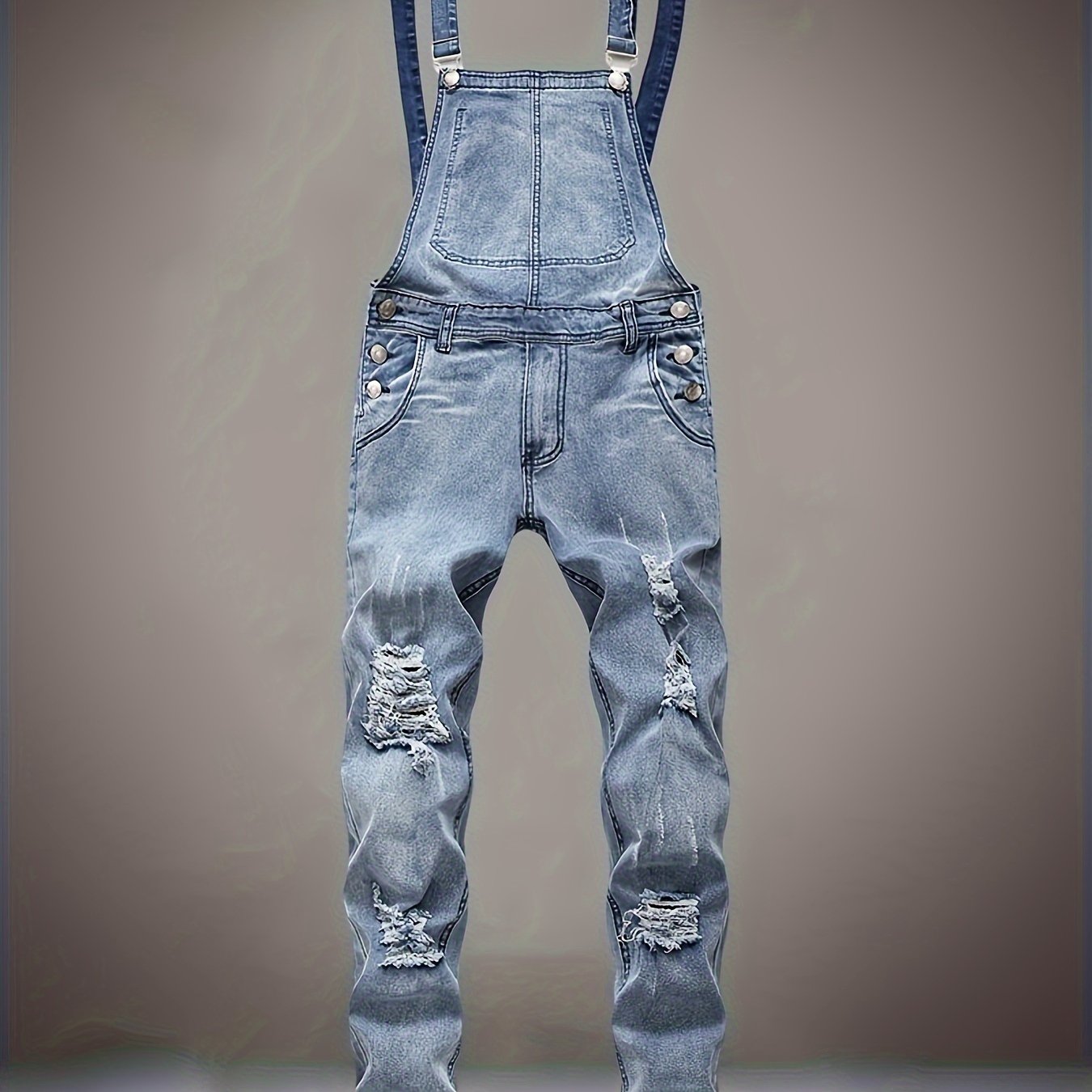 Stylish Slim Fit Ripped Jeans for Men - Soft Stretch Denim, Versatile Casual Wear, Machine Washable, Comfortable and Breathable, Perfect for Daily Life