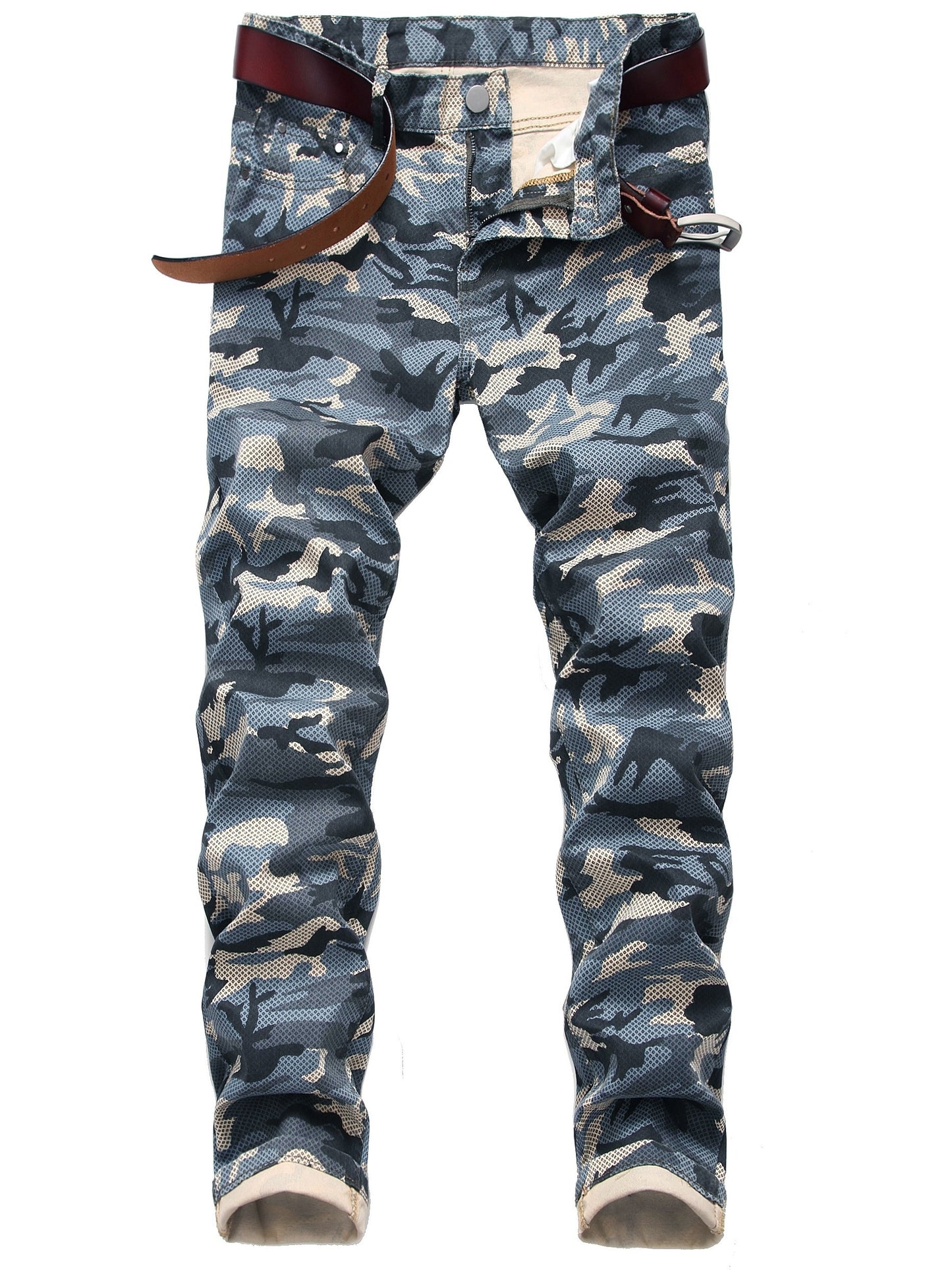 Mens Printed Jeans - Premium Jeans for Men Slim Fit - Skinny Stretch Denim Printed Pants for Men