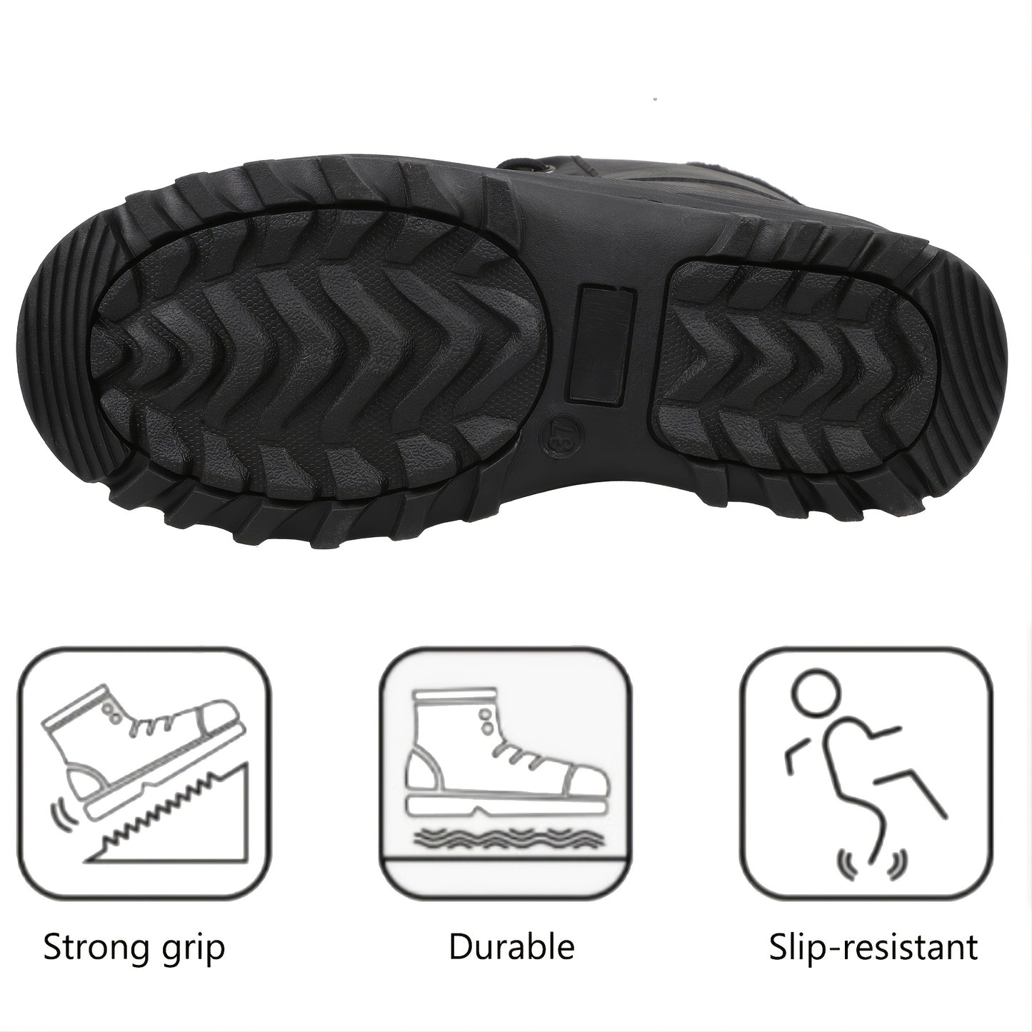 [Popular Choice] Riemot Men's High Quality Snow Boots - Durable, Non-Slip Traction Sole for Hiking, Trekking & Gardening - Warm Fleece Lined Ankle Support, Lace-Up Closure- Versatile All-Season Outdoor Footwear