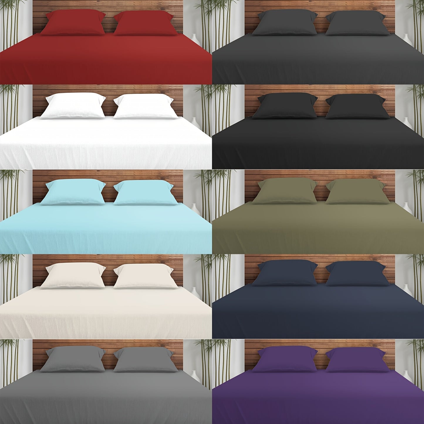 [3pcs Super Soft Bamboo Bed] Emircey 3pcs Set 100% Bamboo Fiber Bed, Super Soft, Comfortable - Hotel Luxury Bed Sheet+Pillowcase, Deep Pocket, Easy to Fit, Wrinkle Free, 1 Bed Sheet+2 Pillowcases