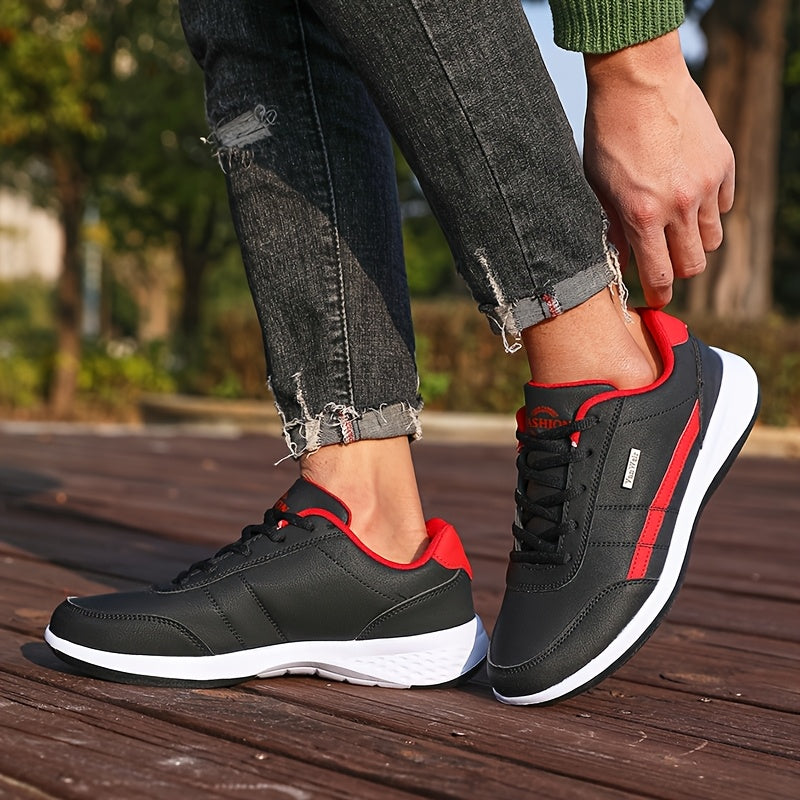 [Lightweight Running Shoes] VanWeir Men's Lightweight Running Shoes | Navy Blue & White, Stability Lace-Up Sneakers with MD/TPR Sole, Breathable Fabric Lining for Outdoor Sports, Hiking & Casual Wear