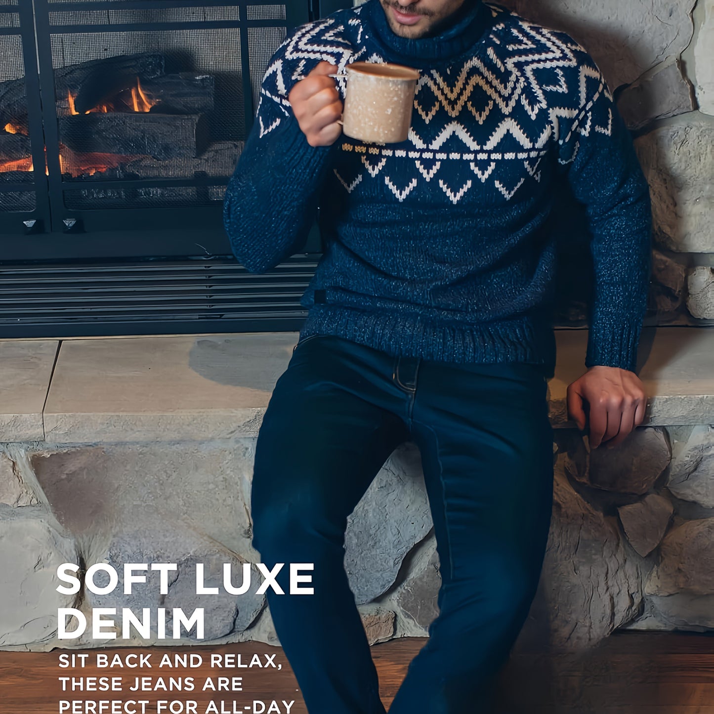 Straight-Leg Jeans, Classic Business Casual Jeans for Men, Denim Pants, Men'S Jeans, Slim-Fit Jeans, Skinny Jeans - Versatile All-Season Jeans, Business Jeans, Stylish Jeans, Regular Fit, Polyester Blend, Machine Washable.