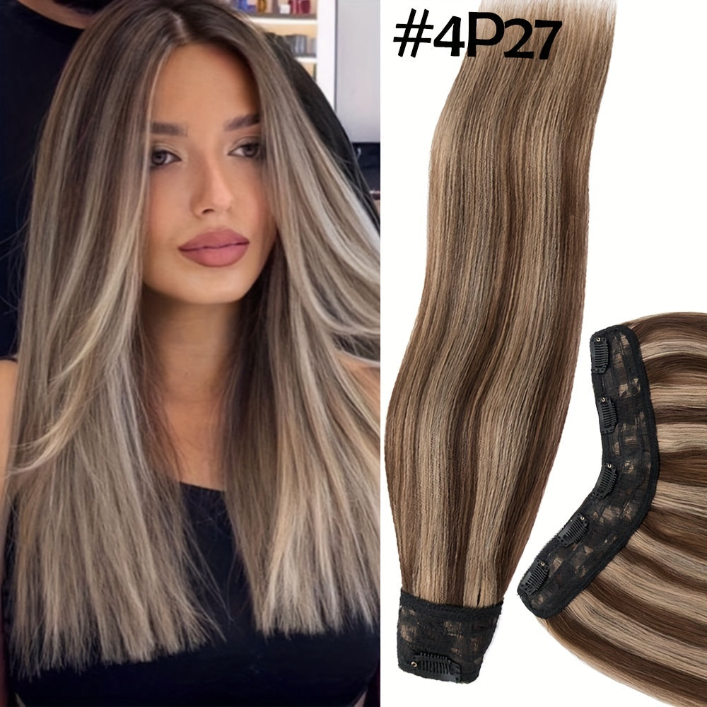 100% Human Hair V-Shap Clip In 100% Remy Human Hair Extensions One Piece 5 Clips Half Full Head 12in-22in Any Colors Hair Clips Hair Accessories