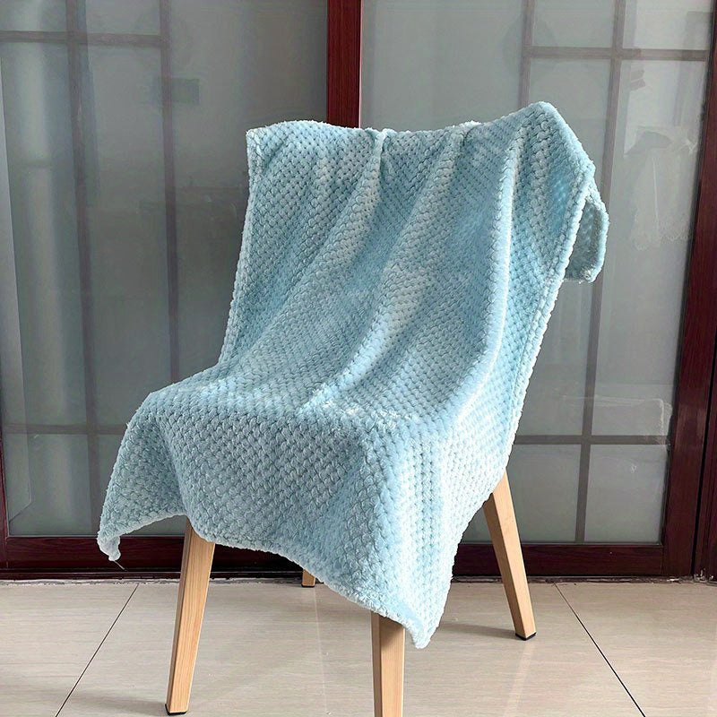 Baby Thickened Flannel Blanket, Plain Color Pineapple Plaid Flannel, Small Size Blanket, Soft Kids Couch Throw Blanket, Baby Swaddle Blanket, For All Season Christmas, Halloween, Thanksgiving Day Gift