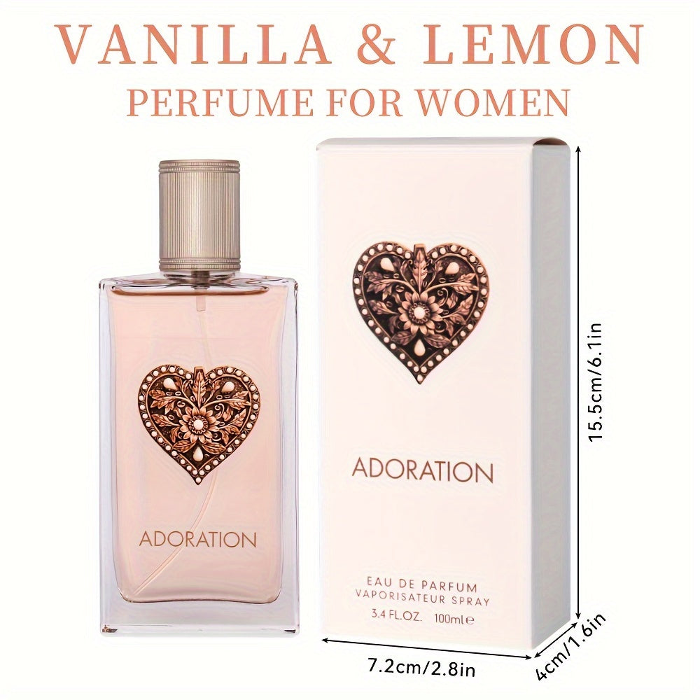 3.4fl Oz Sensual Bliss Eau De Parfum Spray - Long-Lasting, All-Day Fragrance with Candied Lemon, Panacotta, and Orange Blossom Notes - Perfect for Dating, Daily Life, Parties, and Gift Giving