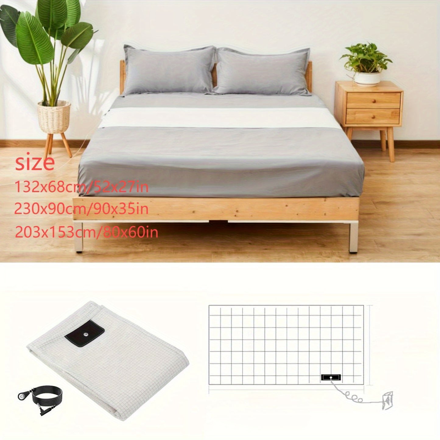 Experience Deep Sleep with 5% Silver Fiber Bed Sheet for All Mattress Sizes - Grounding Exercise Mat, Great Valentine'S Day, Mother'S Day Gifts and Home Health Accessories